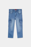 Boys Straight fit Light Blue Six Pocket Pants