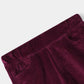 Girls Wide Leg Maroon Velvet Trouser