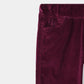 Girls Wide Leg Maroon Velvet Trouser
