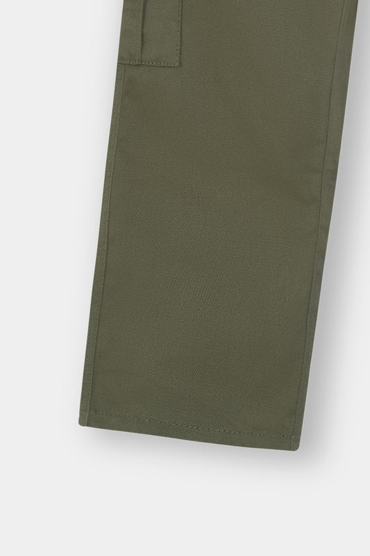 Boys Olive Green Cotton 6 Pocket Cargo Trouser
