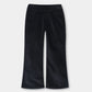 Girls Wide Leg Black Velvet Trouser