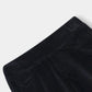 Girls Wide Leg Black Velvet Trouser