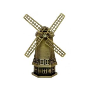 Rotatable Wind Mill Metal Monument For Home And Office Decor