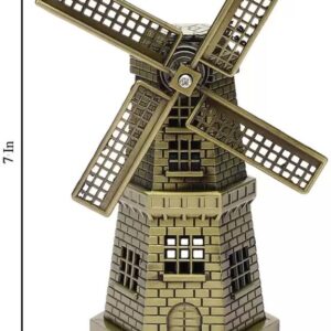 Rotatable Wind Mill Metal Monument For Home And Office Decor