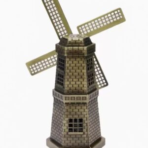 Rotatable Wind Mill Metal Monument For Home And Office Decor